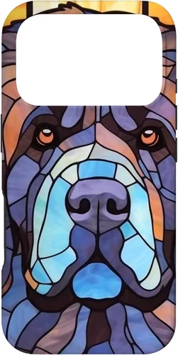Vista 30 de Newfoundland Dog Stained Glass Case for iPhone 17