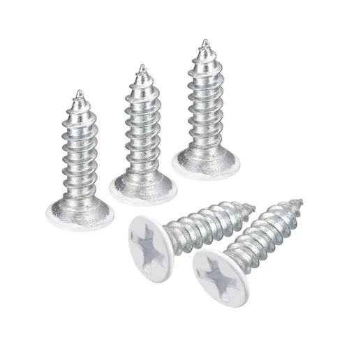 Vista 9 de uxcell Tornillos blancos ST2x4mm Tornillos autorroscantes, 100 tornillos Phillips de cabeza plana para madera para carpintería