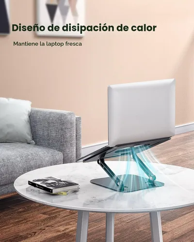 Vista 4 de JOIOT Soporte ajustable de aluminio para portátil, elevador ergonómico para Negro