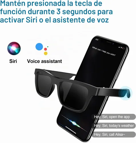 Vista 5 de Gafas de audio inteligente, polarizadas, UV, oreja abierta