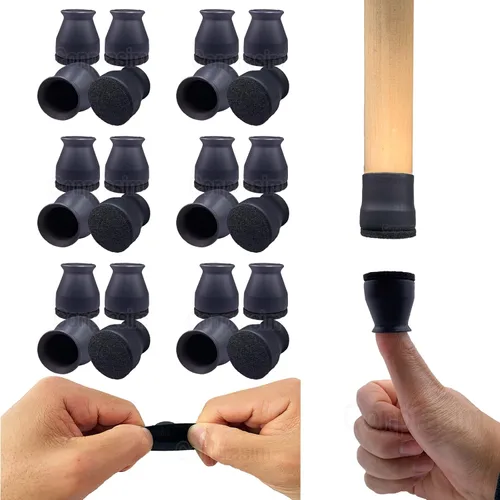Vista 13 de Protectores de suelo de silicona extra pequeños para patas de silla con fieltro, se ajustan de 19/32 a 15/16 pulgadas, tapas de silicona para patas