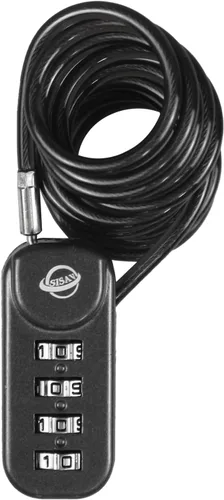 Vista 9 de Candado de combinación de 4 dígitos con cable de 4.7 pulgadas (4.7 in) adecuado para casilleros de gimnasio escolar, botes de basura, equipaje
