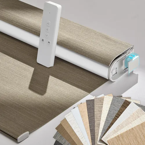 Vista 26 de Persianas motorizadas inteligentes Persilux con control remoto, sin necesidad de perforación, persianas enrollables automáticas para ventanas