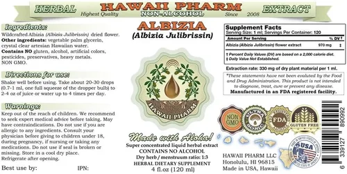 Vista 2 de Extracto líquido sin alcohol de Albizia, Albizia (Albizia julibrissin) Suplemento herbario de glicerita de flor seca