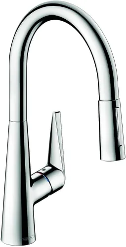 Vista 5 de hansgrohe Talis S 72813341 - Grifo de cocina de arco alto, grifo para fregadero de cocina, cabezal rociador de acoplamiento magnético, cromo negro