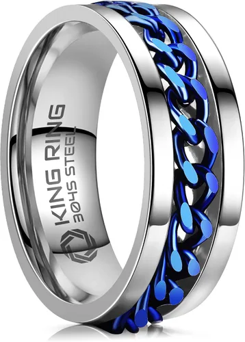 Vista 62 de King Ring 8mm Spinner Ring – Fidget Ring for Men & Women – Designed in USA