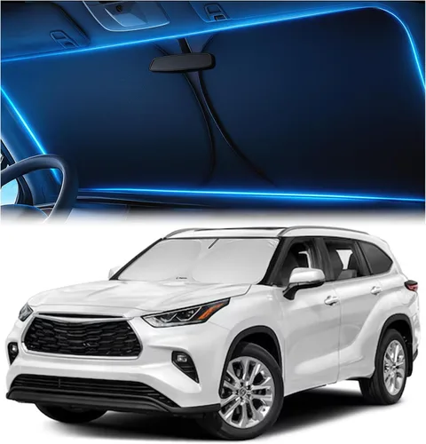 Vista 16 de Magnelex - Parasol para parabrisas para Tesla Model 3 y Model Y 2017-2026, parasol plegable para ventana de automóvil, cubierta de visera térmica