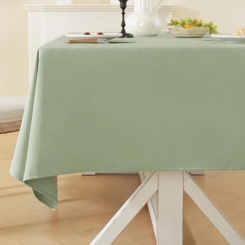 Vista 18 de Laolitou - Mantel cuadrado de lino impermeable texturizado negro, manteles lavables sin arrugas a prueba de derrames para mesa de comedor