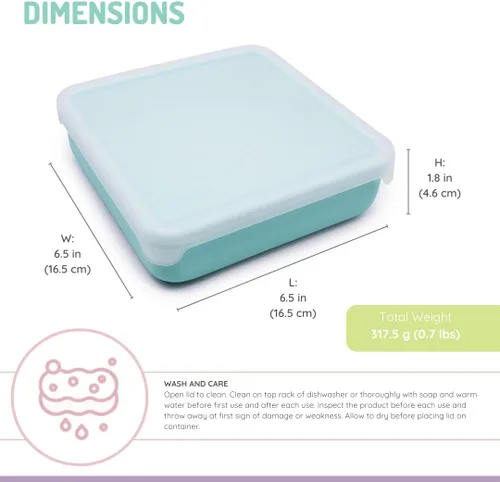 Vista 3 de melii Recipiente de silicona reutilizable para sándwiches Almacenamiento de alimentos resistente a fugas con tapa fácil de abrir, sin BPA, apto