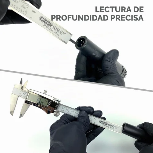 Vista 9 de General Tools Calibrador digital #147 - Herramienta de medición de precisión de 6 pulgadas - Regla de acero inoxidable