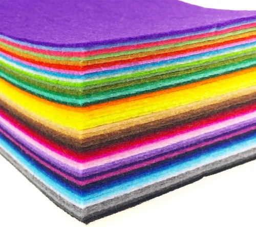 Vista 2 de flic-flac 44 hojas de tela de fieltro de colores surtidos de 6 x 6 pulgadas (5.9 x 5.9 in), diseño de retazos, costura de bricolaje, manualidades