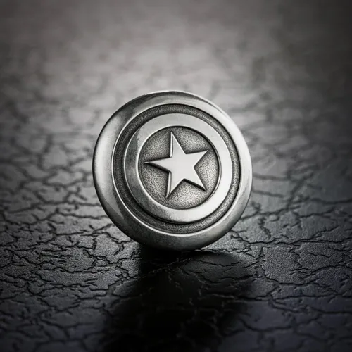 Vista 5 de Royal Selangor Pin de solapa con acabado a mano de la colección Marvel Capitán América, Metal, No es una piedra preciosa