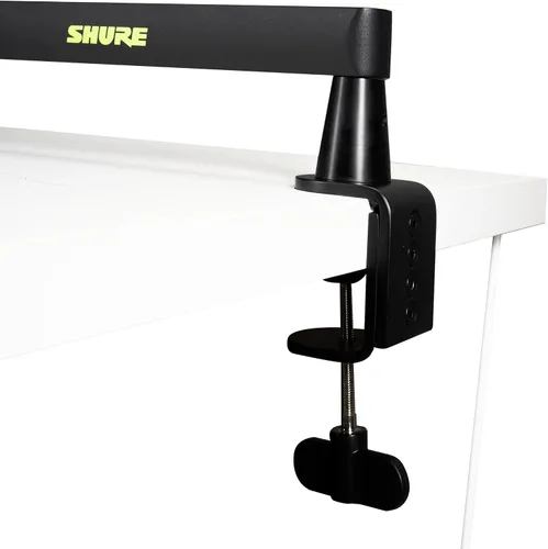 Vista 17 de Shure by Gator Soporte de Micrófono Boom de Escritorio Premium de Perfil Bajo; Totalmente Ajustable para Podcast, Transmisión y Configuraciones