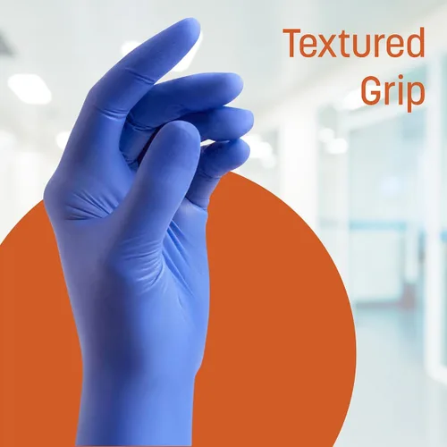 Vista 2 de Nitrile Exam Gloves, Powder Free and Not Made with Natural Rubber Latex Large (paquete de 100)
