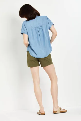 Vista 6 de Motherhood Maternity Pantalón corto de popelina Secret Fit para mujer
