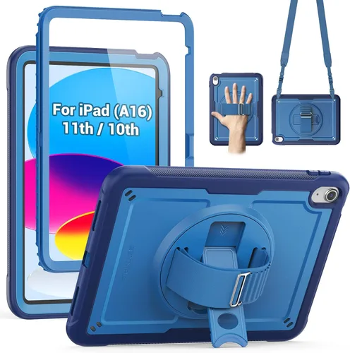 Vista 16 de SEYMAC Funda protectora a prueba de golpes para iPad Air de 11 pulgadas M4, M3, M2 (2026/2025/2024), funda protectora a prueba de golpes