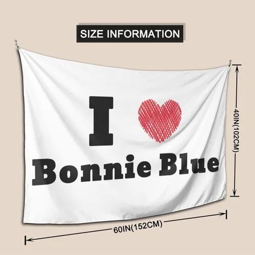 Vista 5 de LIFANGMI I Love Bonnie Blue Tapestry Wall Hanging 60x40 Inch Bedroom Living Room Dormitory Home Decoration Wall Tapestry