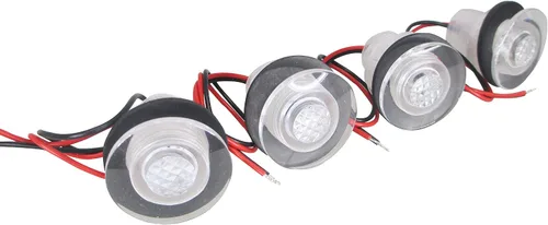 Vista 2 de Pactrade Marine 4 Piezas Bote LED Livewell Botón Redondo Azul Cortesía Luz OEM Impermeable