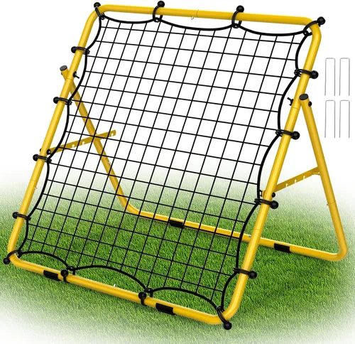 Vista 10 de LIANTRAL Red de rebote de béisbol, entrenador de rebote ajustable para fútbol, voleibol, sóftbol y lacrosse, rebote plegable portátil para práctica