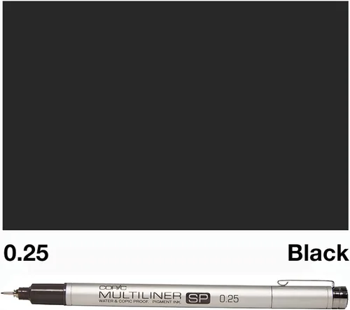 Vista 4 de Copic Multiliner SP - Marcador de tinta negra, punta 0.25