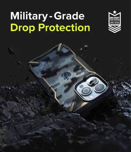 Vista 5 de Ringke Fusion-X - Funda compatible con iPhone 13 Pro, diseño de camuflaje, parte trasera dura, resistente, a prueba de golpes, avanzada funda