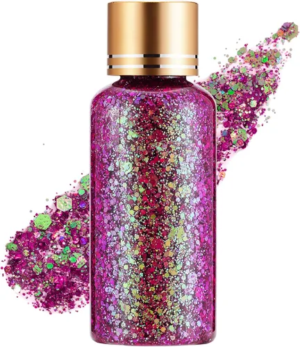 Vista 12 de Gel con purpurina para el cabello de cara y cuerpo azul para mujeres y niños, lentejuelas holográficas monocromáticas de sirena, maquillaje
