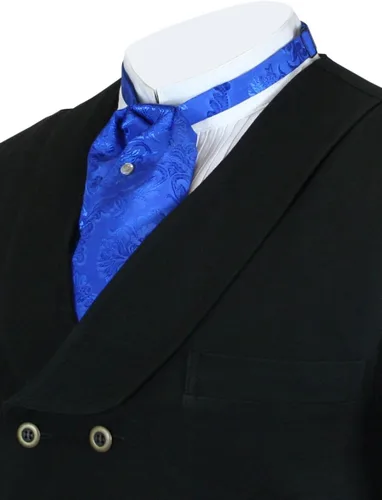 Vista 29 de Historical Emporium Corbata de satén jacquard para hombre, corbata victoriana eduardiana occidental para boda, Halloween, cosplay