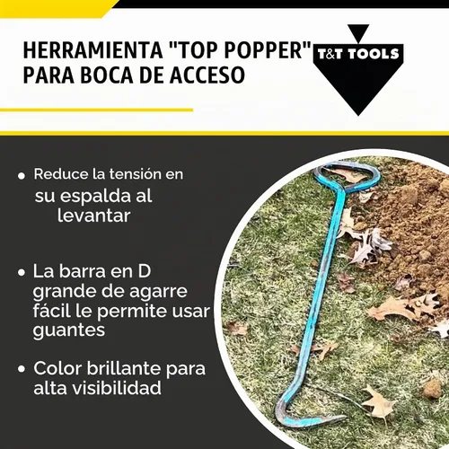 Vista 4 de T&T Tools - Herramienta de gancho de registro superior de 36 pulgadas, mango giratorio, hexagonal de 5/8 pulgadas