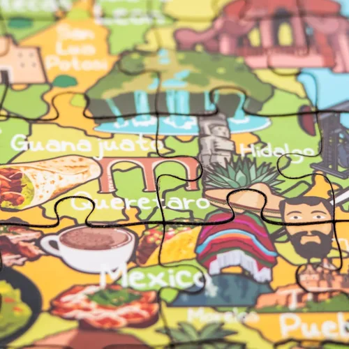 Vista 7 de Rompecabezas de madera con mapa de México, 152 piezas, 15 x 10 pulgadas