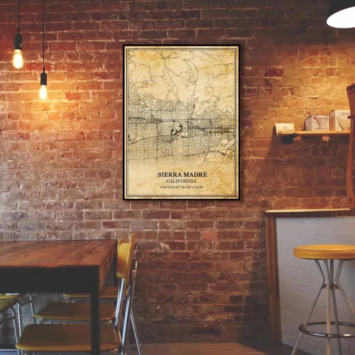 Vista 2 de TANOKCRS Sierra Madre California, Estados Unidos, América, arte de pared, impresión vintage, mapa, obras de arte, viajes, recuerdo, regalo