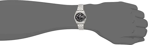 Vista 5 de Sieko SNK381K Reloj analógico de acero inoxidable con esfera negra para hombre, Negro -, Reloj automático