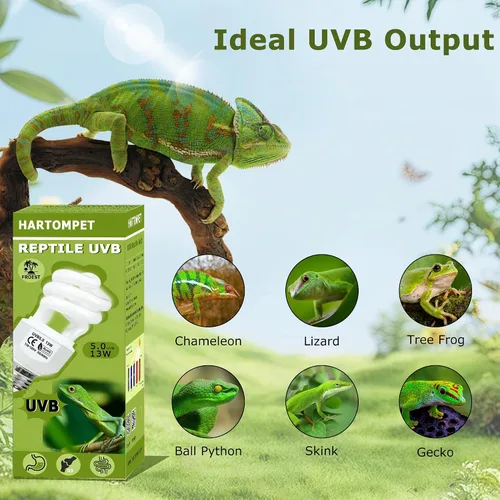 Vista 9 de UVB 5.0 Reptile Light13W, lámpara tropical fluorescente compacta, bombilla UVB de bobina para reptiles de selva tropical, luz para camaleones