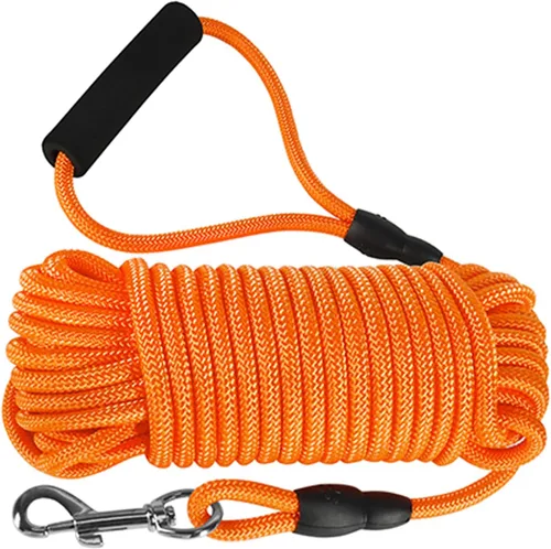 Vista 9 de Vivifying Correa larga flotante para perro, correa de entrenamiento para perros de 20 pies, cable de control con mango cómodo para exteriores, Negro