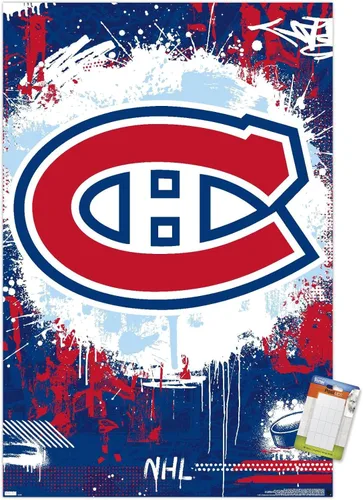 Vista 10 de Trends International NHL Montreal Canadiens - Póster de pared Maximalist Logo 23, 22.4 pulgadas de largo x 14.7 pulgadas, versión enmarcada