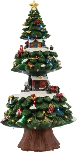 Vista 11 de Pueblo Navideño Animado de Santa en Fuga Accesorios de Casa Navideña Colección Figuritas para Decoraciones y Regalo Movimiento y Sonido