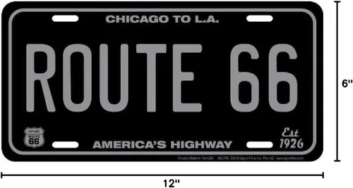 Vista 2 de Signs 4 Fun SLTR6 Tactical Route 66 - Placa de matrícula, color negro
