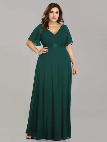 Vista 3 de Ever-Pretty 09890 Maxi vestido de fiesta de noche, con cuello en V doble, para mujer