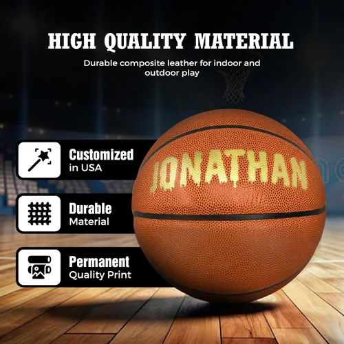 Vista 6 de Baloncesto personalizado TF250 para interior o exterior - Personalizado con tu nombre o texto - Regalo de baloncesto ideal para hijo, hija, niño