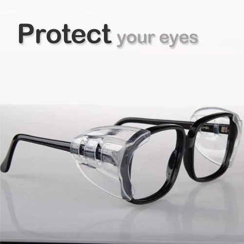 Vista 3 de Korty 3/6/10 pares de protectores laterales para lentes, flexibles, se deslizan en los laterales, para lentes de seguridad, se adaptan a lentes