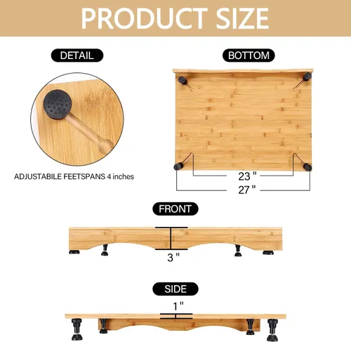 Vista 4 de YUHFERA Tabla de cubierta de estufa para estufa de gas, tabla de cortar elevada con patas y ranuras para jugo, cubierta de estufa ajustable
