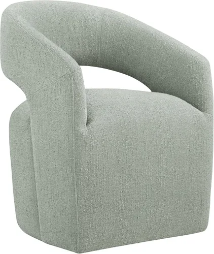 Vista 29 de KISLOT Juego de 1 sillas de comedor tapizadas con ruedas, color beige crema