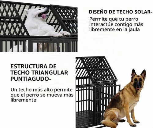Vista 2 de Jaula de perro de 54 pulgadas resistente e indestructible con alfombrilla, jaula canina con ruedas bloqueables a prueba de fugas, puerta doble