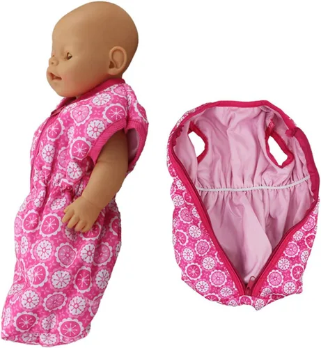 Vista 3 de DC-BEAUTIFUL Juego de 3 accesorios para muñecas con bolso y mochila portadora delantera/trasera y saco de dormir, se adapta a muñecas de 14 a 18