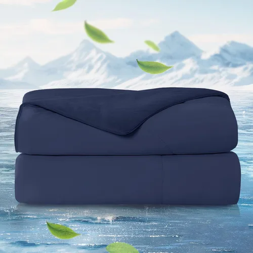 Vista 12 de Cozy Bliss Sorona® - Edredón refrescante tamaño individual x fibra natural de viscosa Sorona®, manta de enfriamiento reversible y sedosa