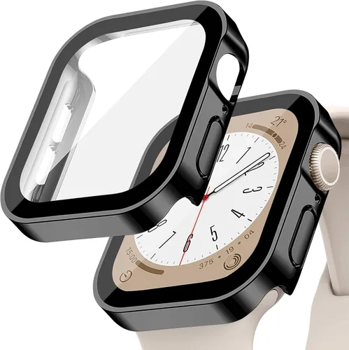 Vista 25 de Protección de Pantalla EIHAIHIS para Apple Watch Funda Serie 11 10 9 SE 8 7 6 5 4 40mm 44mm 41mm 45mm 42mm 46mm Vidrio Templado Impermeable PC