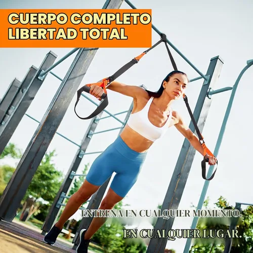 Vista 8 de Kit de entrenamiento de resistencia para el hogar, correas de entrenamiento de suspensión con extensión ajustable, anclaje de puerta y bolsa