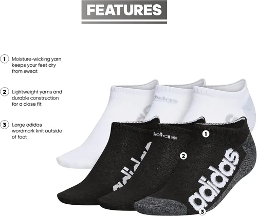 Vista 2 de adidas Calcetines Superlite Linear 3.0 para mujer (6 pares)