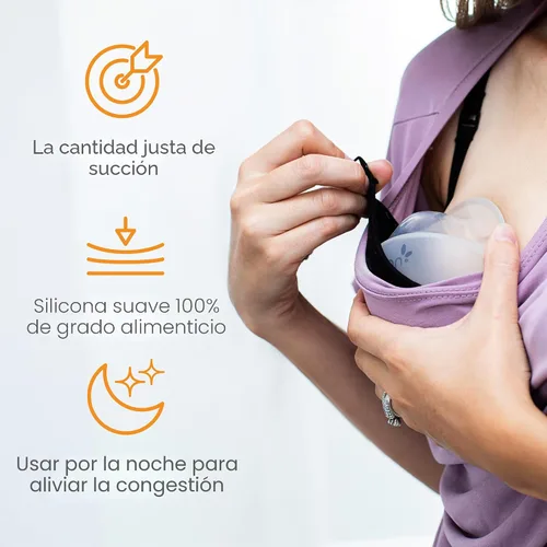 Vista 5 de Boon Trove Extractor de leche manual de silicona – Colector de leche pasivo – Extractor de leche manos libres para lactancia – Esenciales