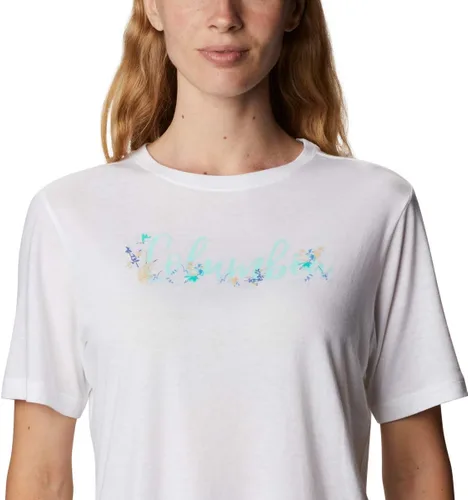 Vista 4 de Columbia Cuello redondo relajado Bluebird Day para mujer, marca floral blancaviento, talla 3X Plus