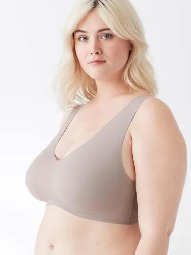 Vista 3 de True & Co Brasier con cuello en V para mujer, Rosado